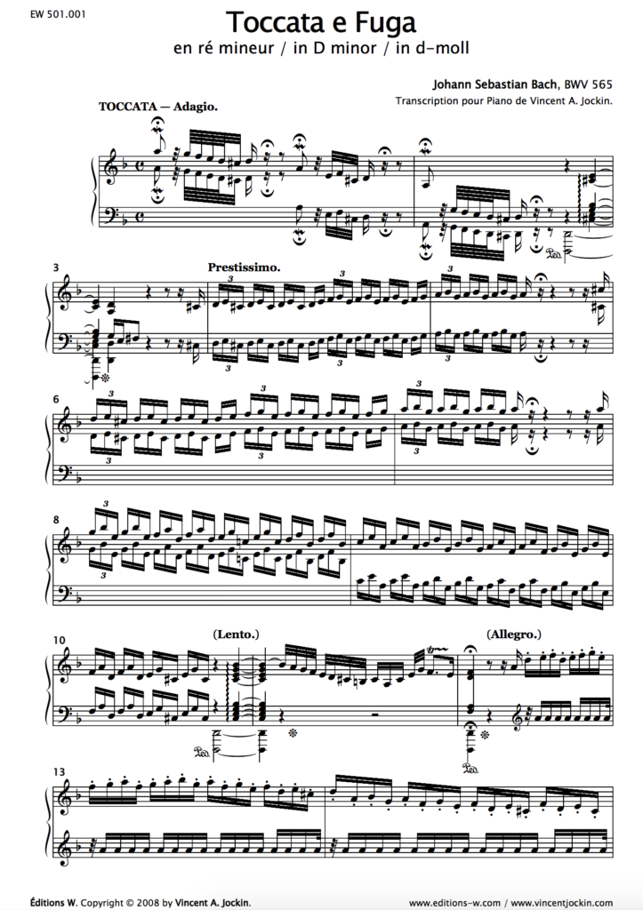 J. S. Bach : Toccata e Fuga, BWV 565