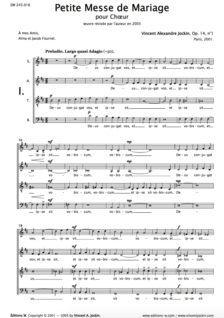 Petite Messe de Mariage, Op. 14, n° 1