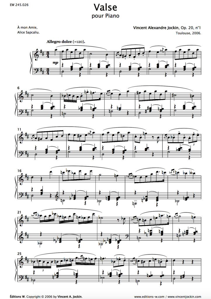 Valse, Op. 20, n° 1