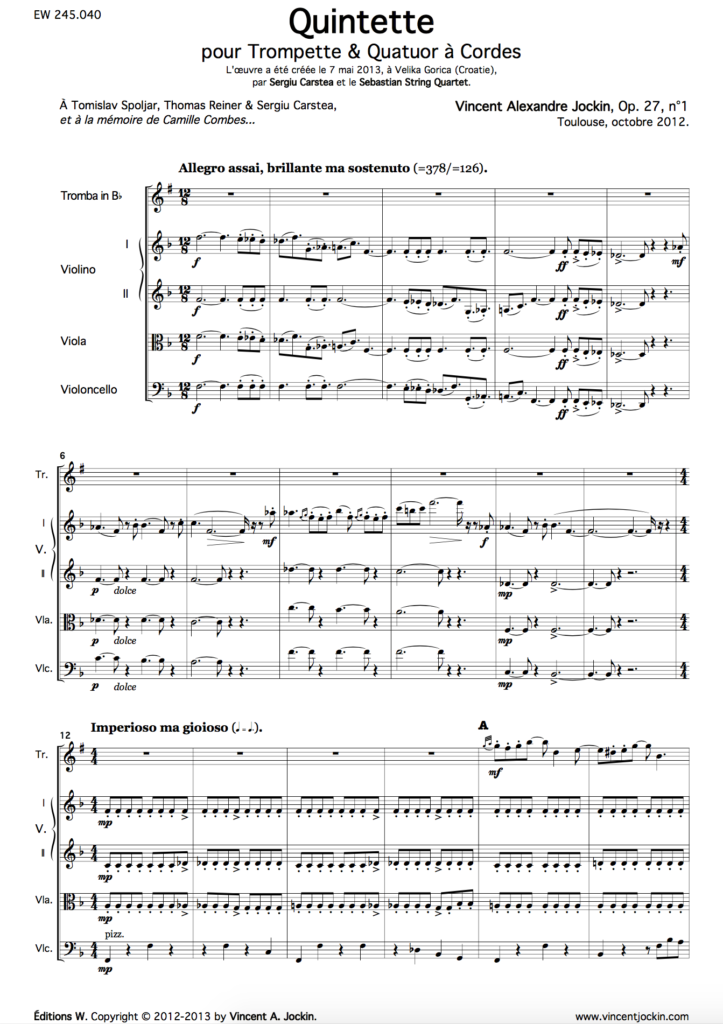 Quintette, Op. 27, n° 1